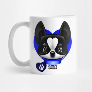 Boston Terrier Love blue Mug